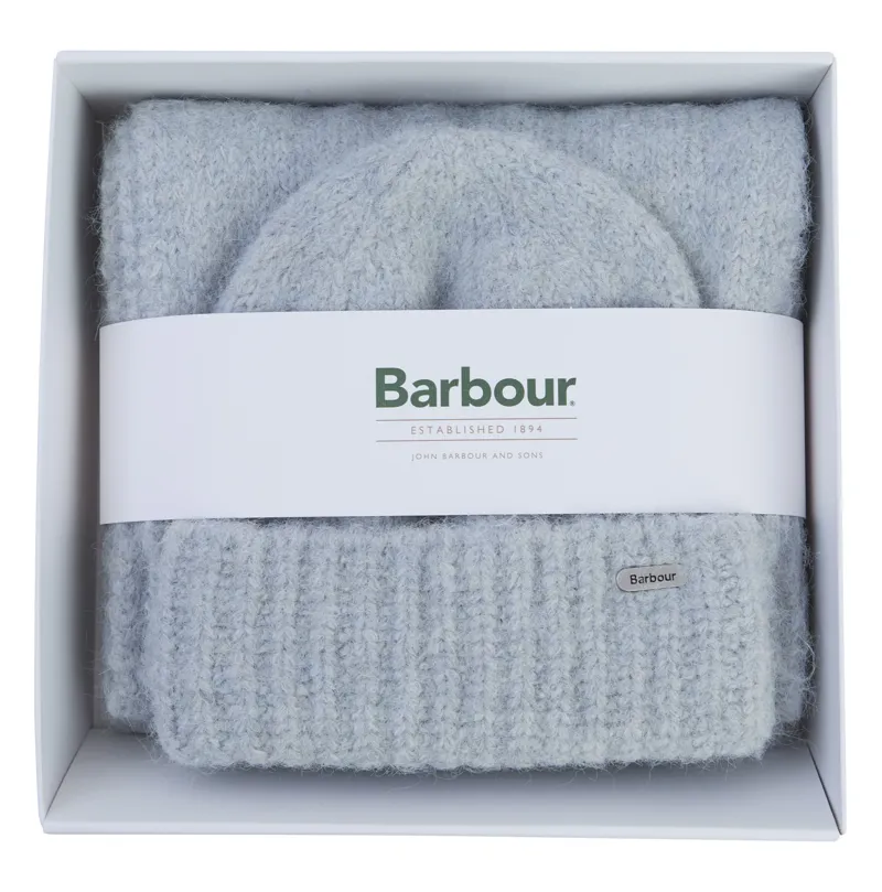 Barbour Emmy Beanie and Scarf Set - Soft Blue