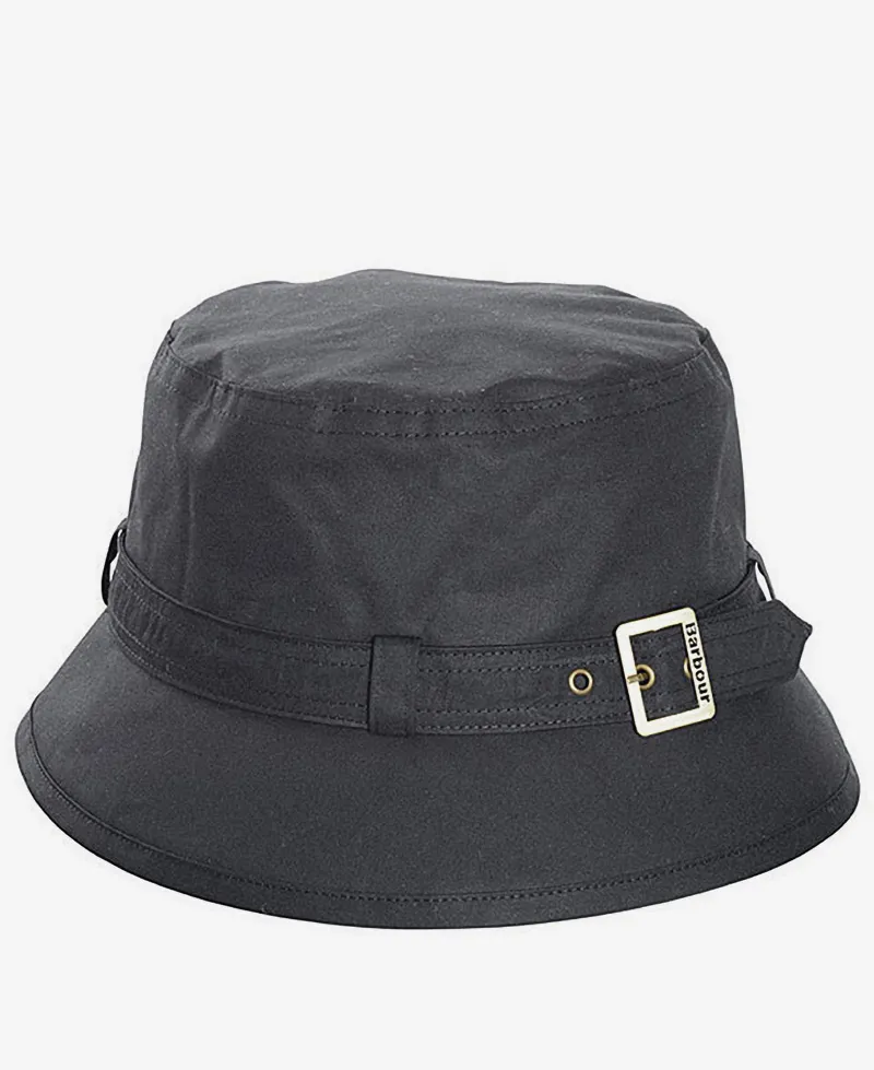 Barbour Kelso Wax Belted Bucket Hat - Black