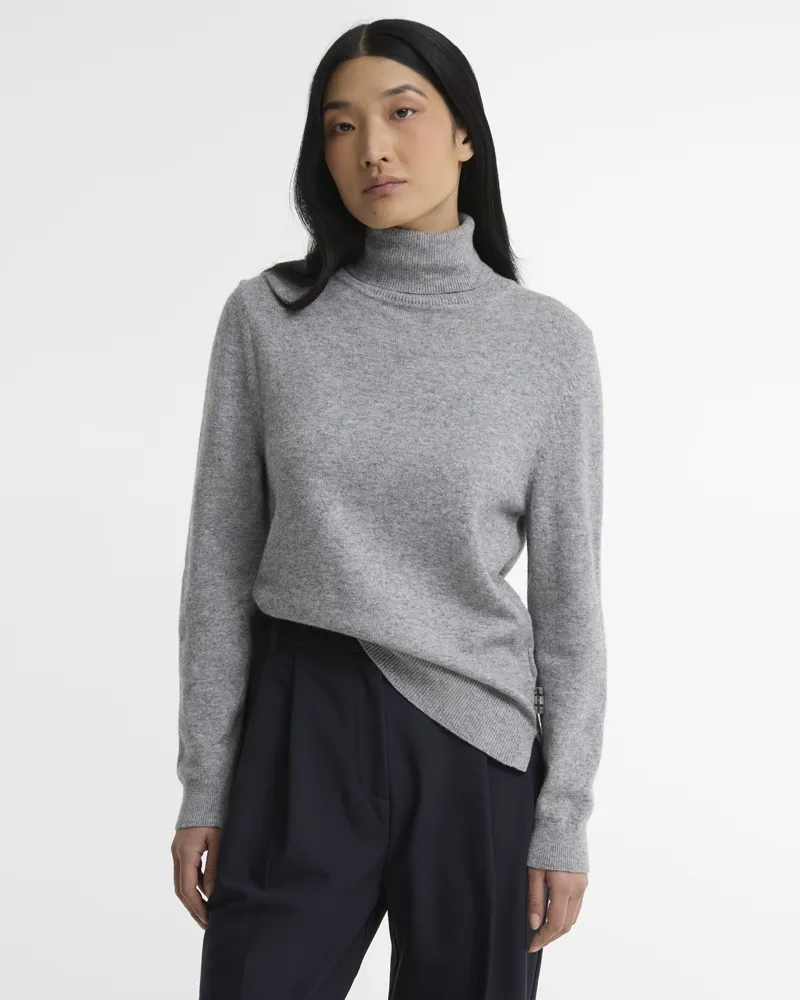 Barbour Pendle Roll Collar Knitted Jumper - Grey-2