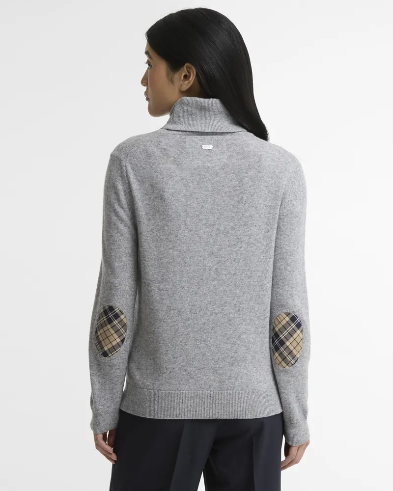 Barbour Pendle Roll Collar Knitted Jumper - Grey-5