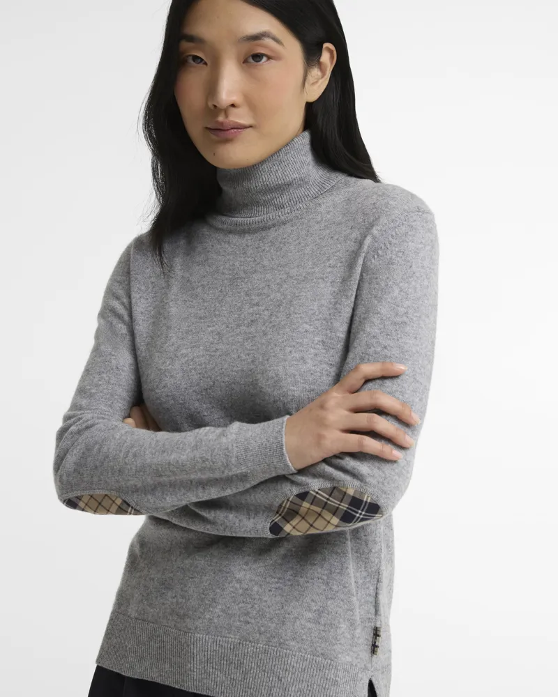 Barbour Pendle Roll Collar Knitted Jumper - Grey-1