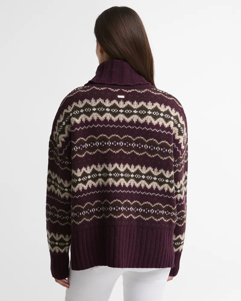 Barbour Ladies Helen Knitted Jumper - Fig Multi-3