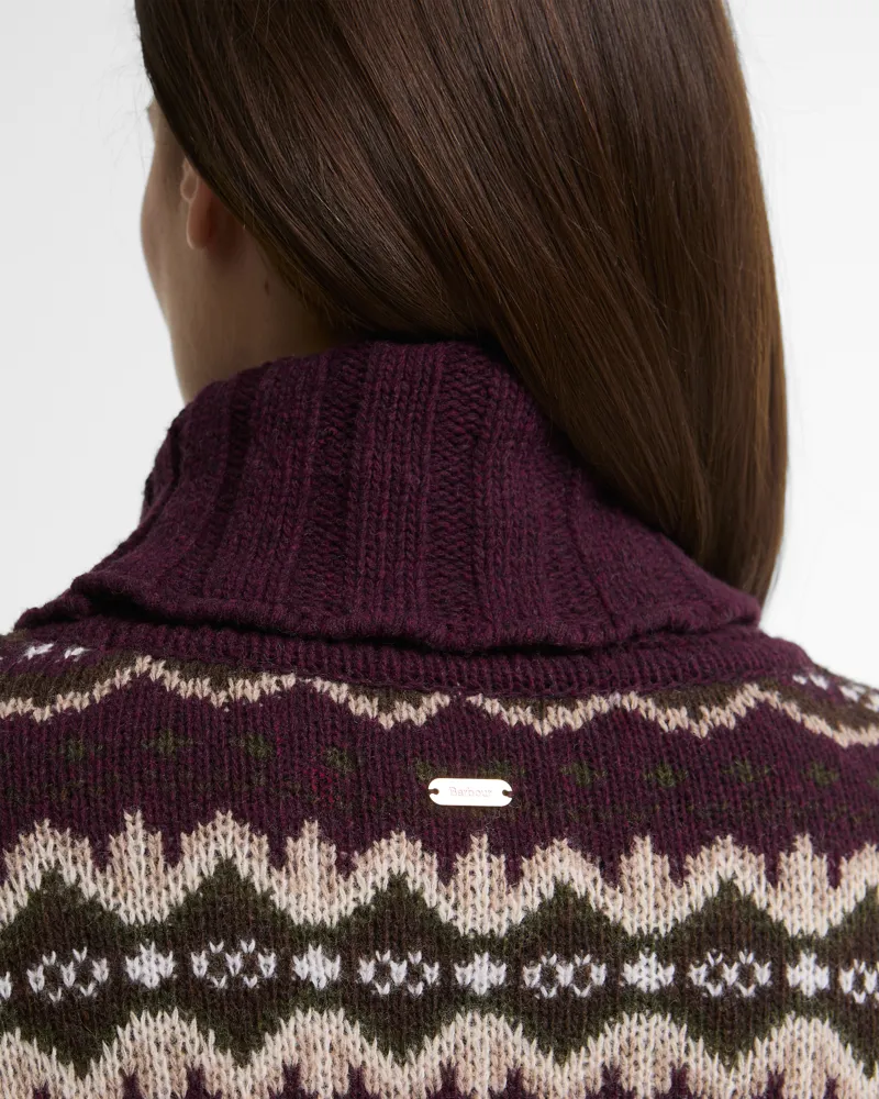 Barbour Ladies Helen Knitted Jumper - Fig Multi-5