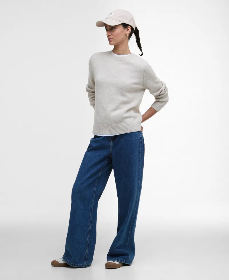 Barbour Woodhouse Cashmere Blend Knitted Jumper - Oatmeal-2