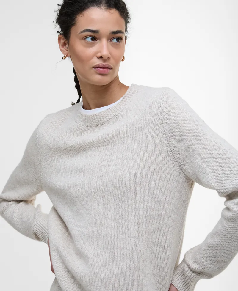 Barbour Woodhouse Cashmere Blend Knitted Jumper - Oatmeal-4