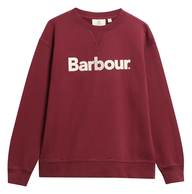 Barbour Hartland Crew Sweatshirt - Cranberry Red