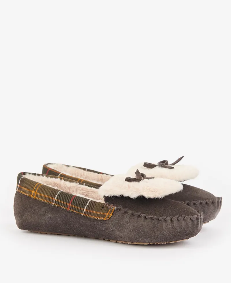 Barbour Ladies Darcie Slipper Chocolate-1