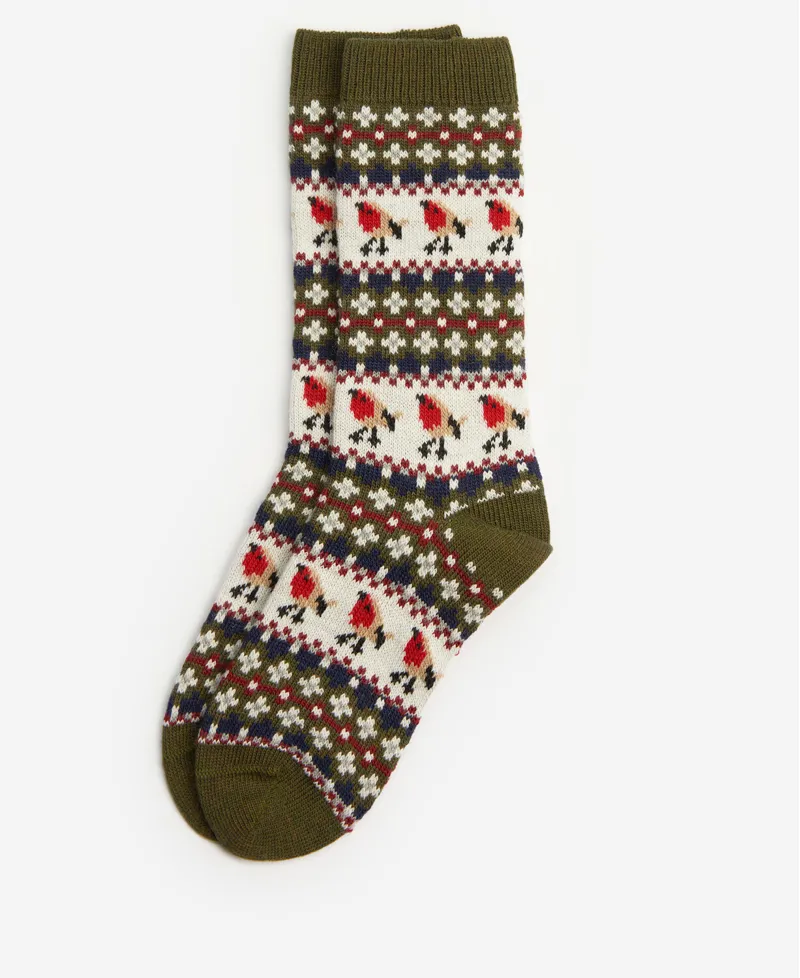 Barbour Robin Fairisle Sock - Olive