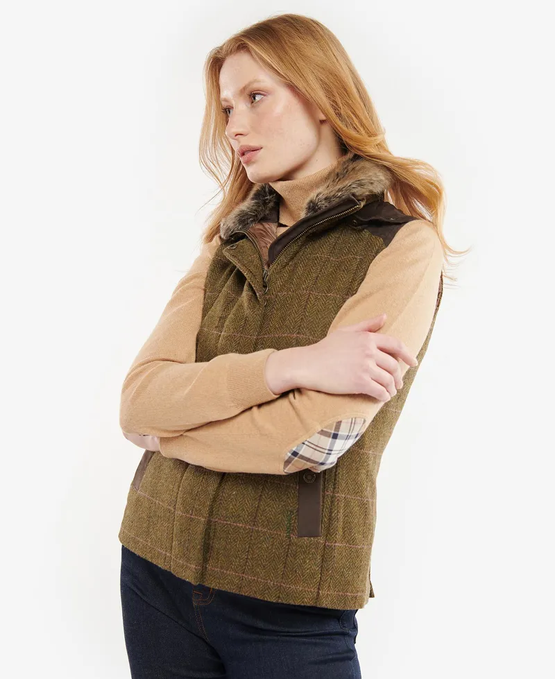 Barbour Ladies Alder Wool Gilet Windsor Tweed-1