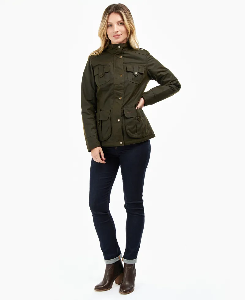 Barbour Winter Defence Wax Jacket Olive-1