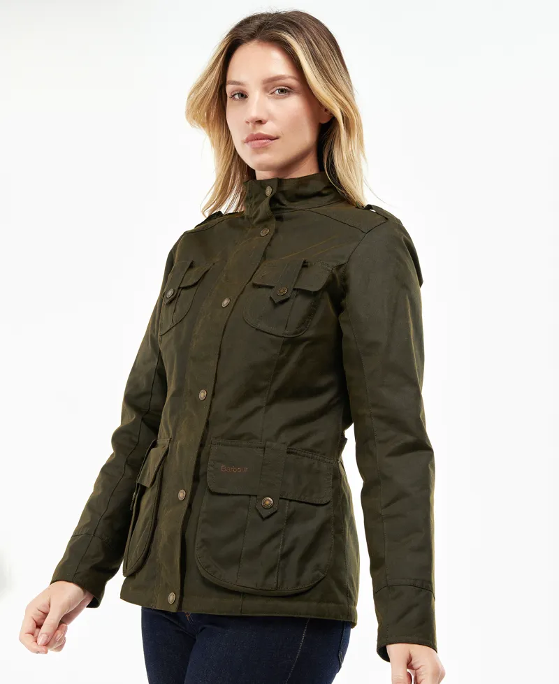 Barbour Winter Defence Wax Jacket Olive-3