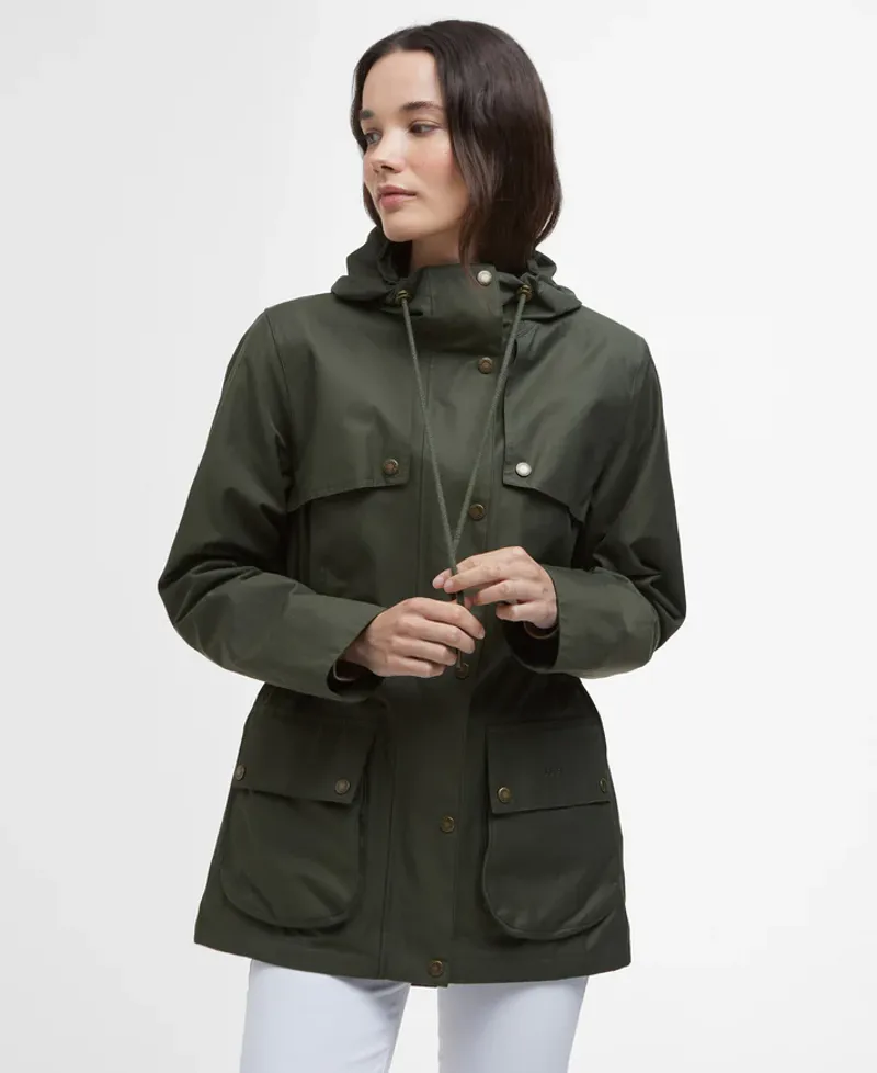 Barbour Women's Maple Waterproof Jacket - Olive/Ancient Tartan-1