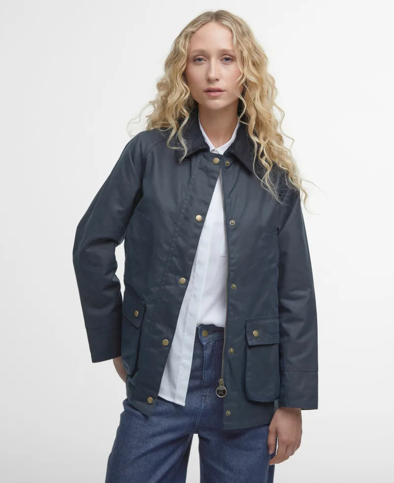 Barbour Acorn Wax Jacket - Navy-1