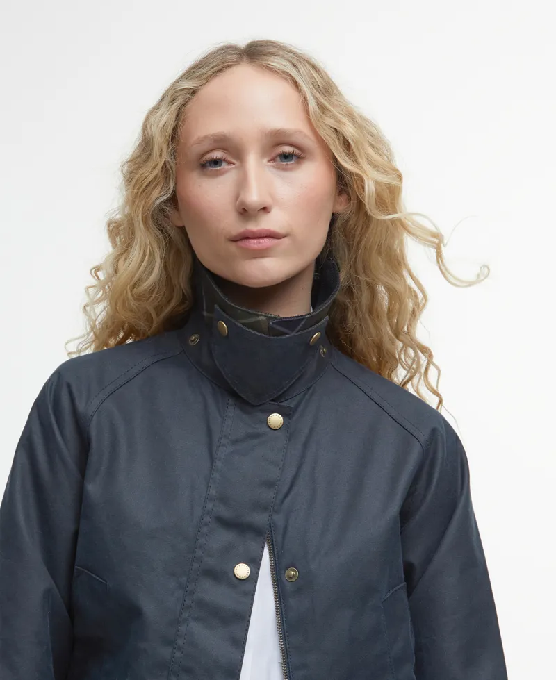 Barbour Acorn Wax Jacket - Navy-3