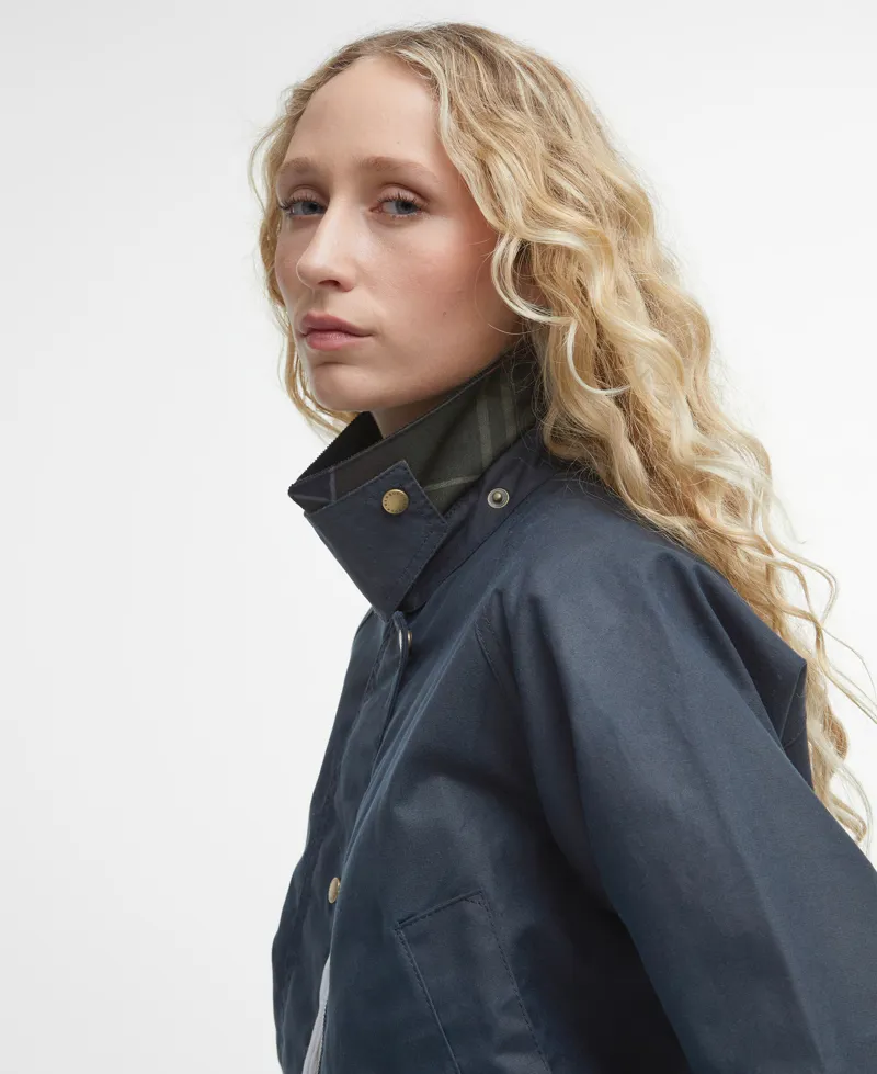 Barbour Acorn Wax Jacket - Navy-2