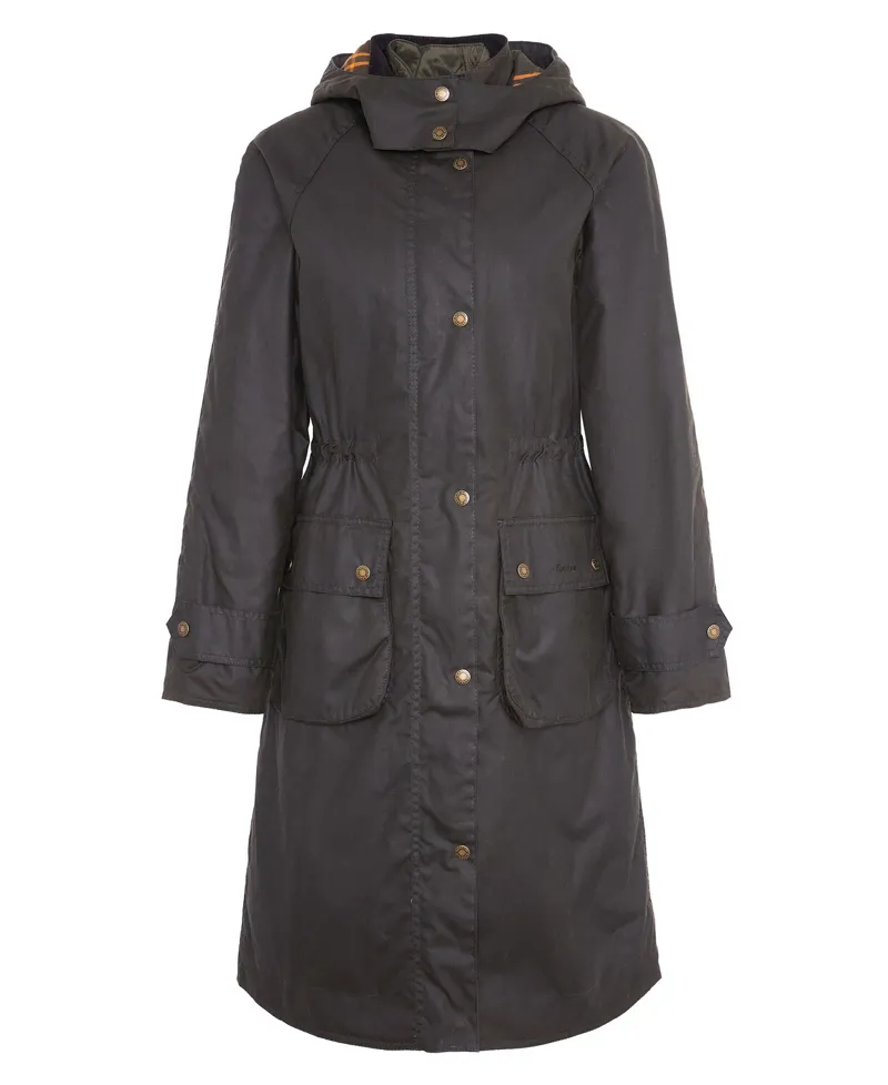 Barbour Long Cannich Wax Jacket - Olive