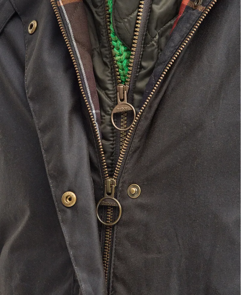 Barbour Long Cannich Wax Jacket - Olive-2