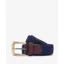 Barbour Men's Stretch Webbing Leather Belt - Navy