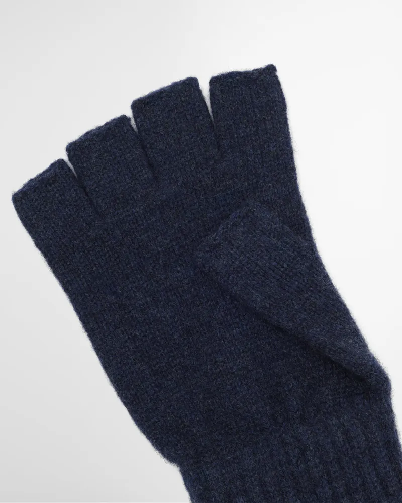 Barbour Heath Fingerless Wool Gloves - Navy-1