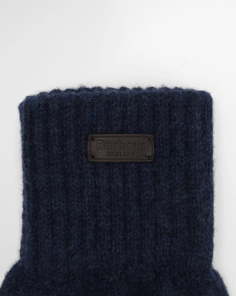 Barbour Heath Fingerless Wool Gloves - Navy-2