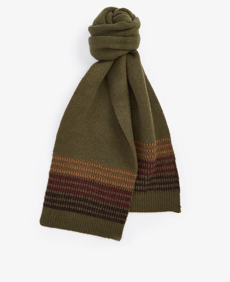 Barbour Branton Beanie and Scarf Gift Set - Army Green-2