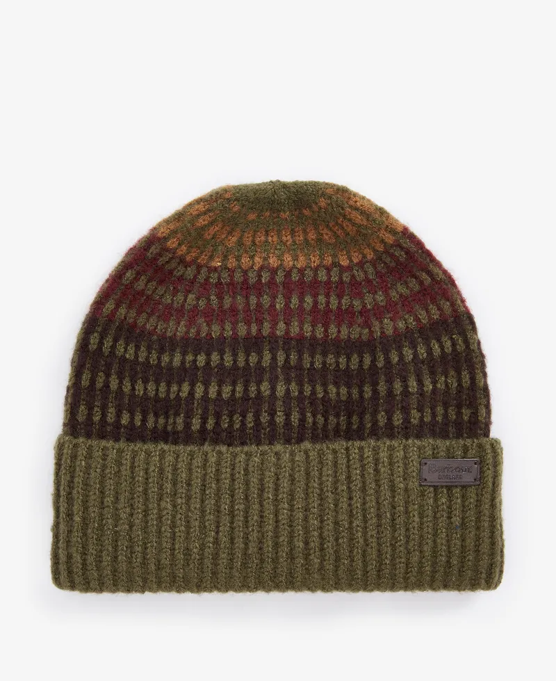 Barbour Branton Beanie and Scarf Gift Set - Army Green-3