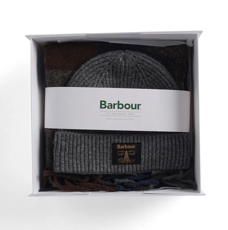 Barbour Westerdale Beanie and Scarf Gift Set - Midnight Oak