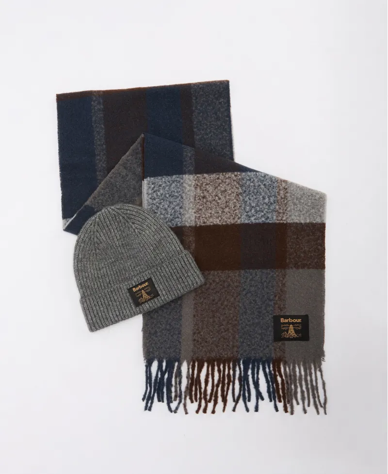 Barbour Westerdale Beanie and Scarf Gift Set - Midnight Oak-1