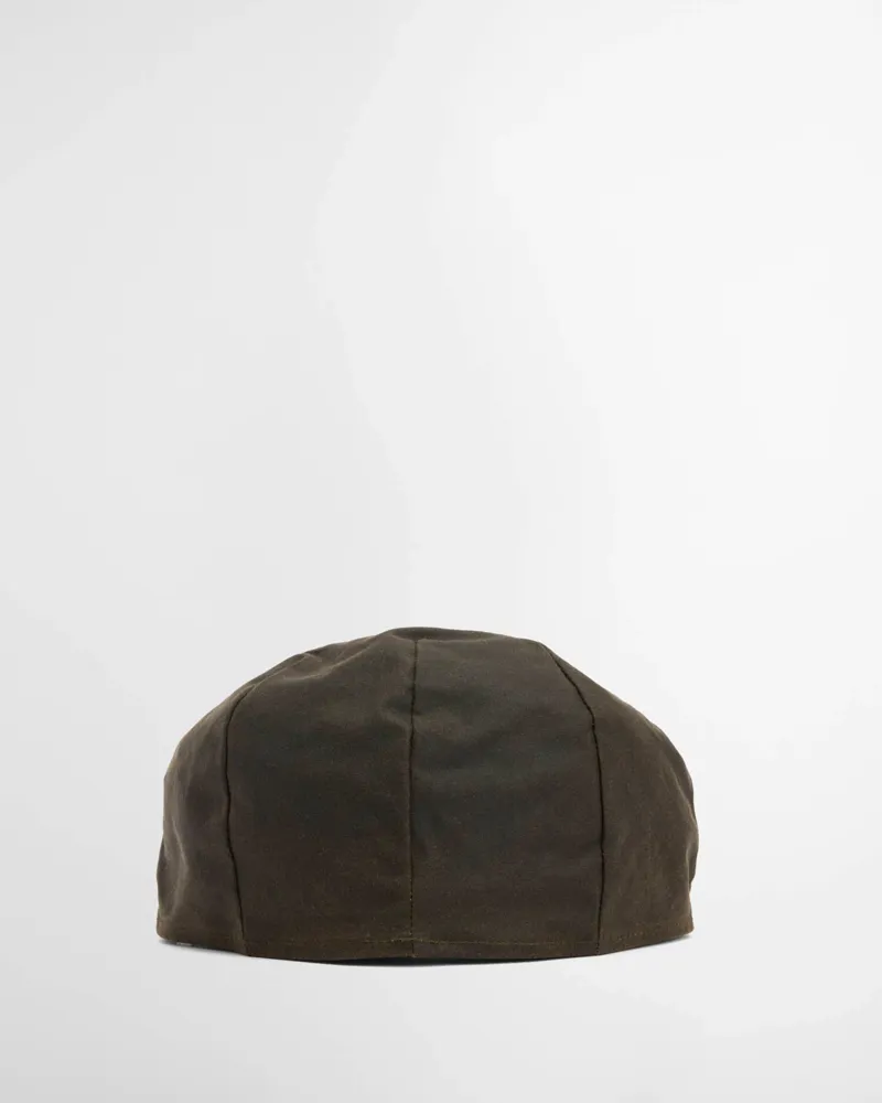 Barbour Cheviot Wax Flat Cap - Olive-3