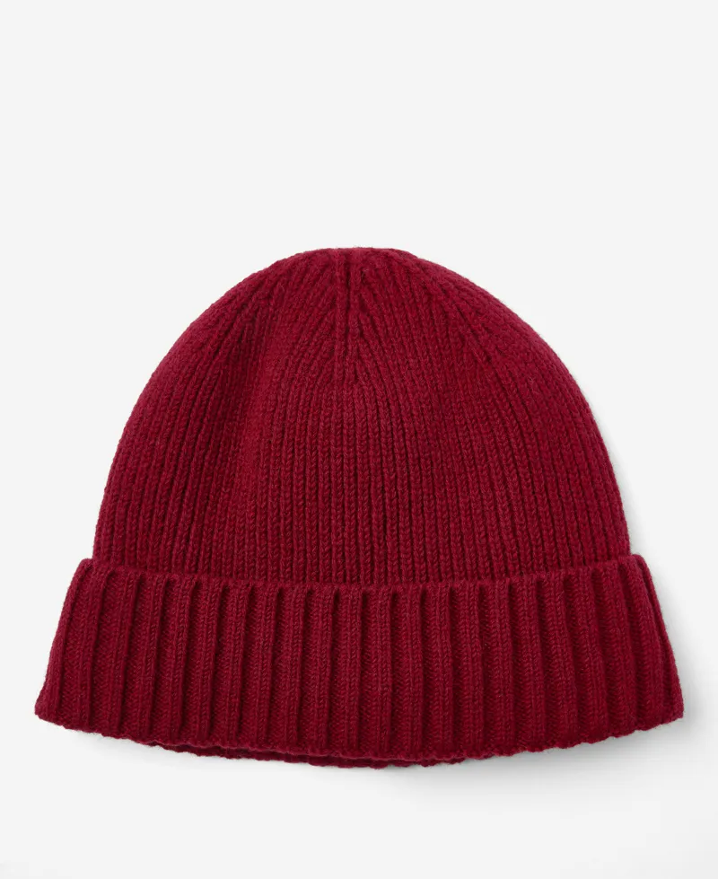 Barbour Carlton Beanie Hat - Cranberry-1