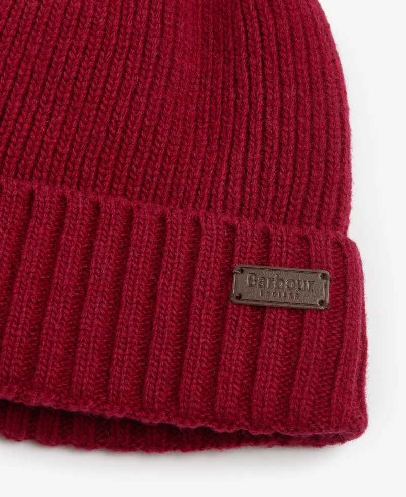 Barbour Carlton Beanie Hat - Cranberry-2
