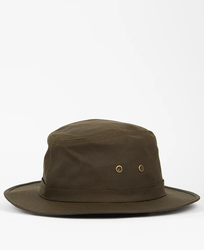 Barbour Dawson Wax Safari Hat - Olive-1