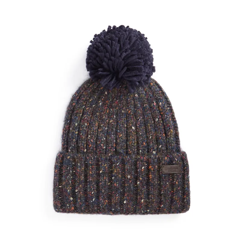 Barbour Kelson Fleck Pom Beanie Hat - Navy