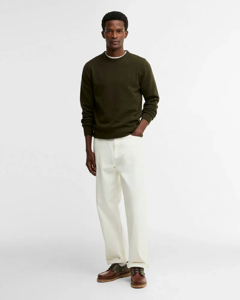 Barbour Essential Lambswool Crew Neck Jumper Seaweed-2