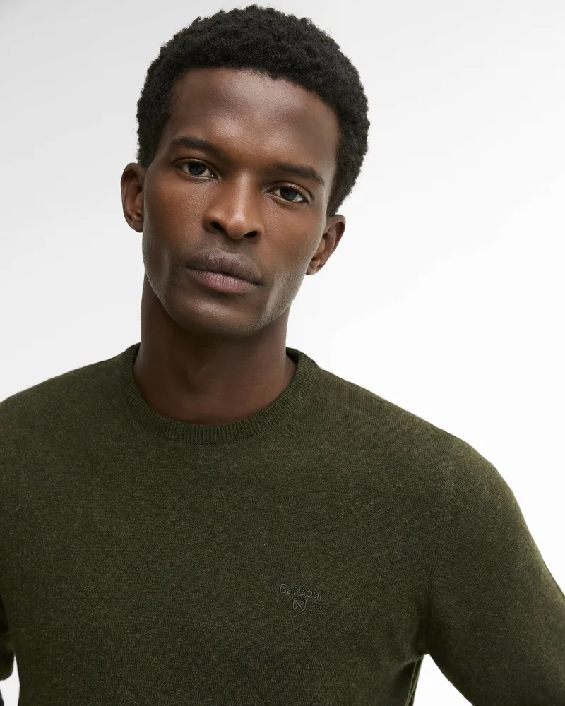Barbour Essential Lambswool Crew Neck Jumper Seaweed-4