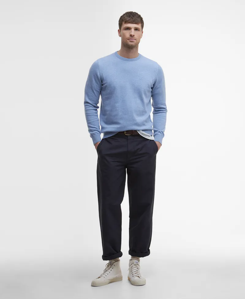 Barbour Pima Cotton Crew Neck Sweater - Dark Chambray-2
