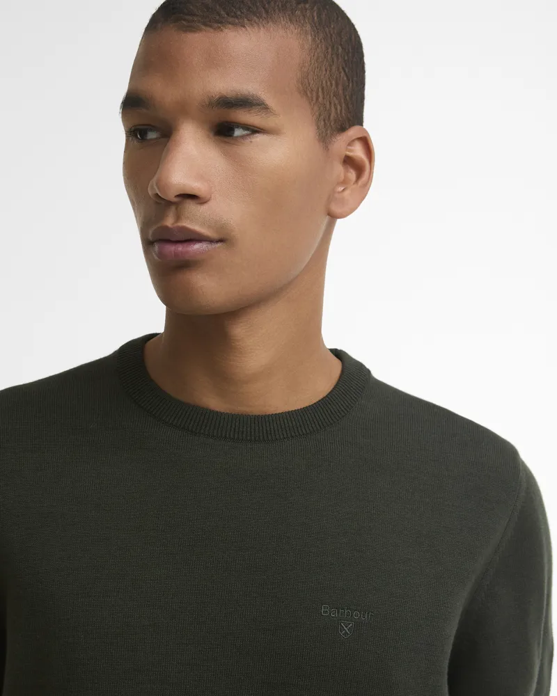 Barbour Pima Cotton Crewneck Sweater - Sage-3