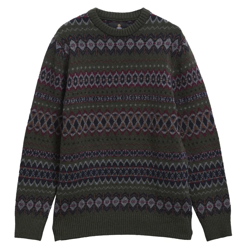 Barbour Case Fairisle Crew Neck Sweater - Shadow