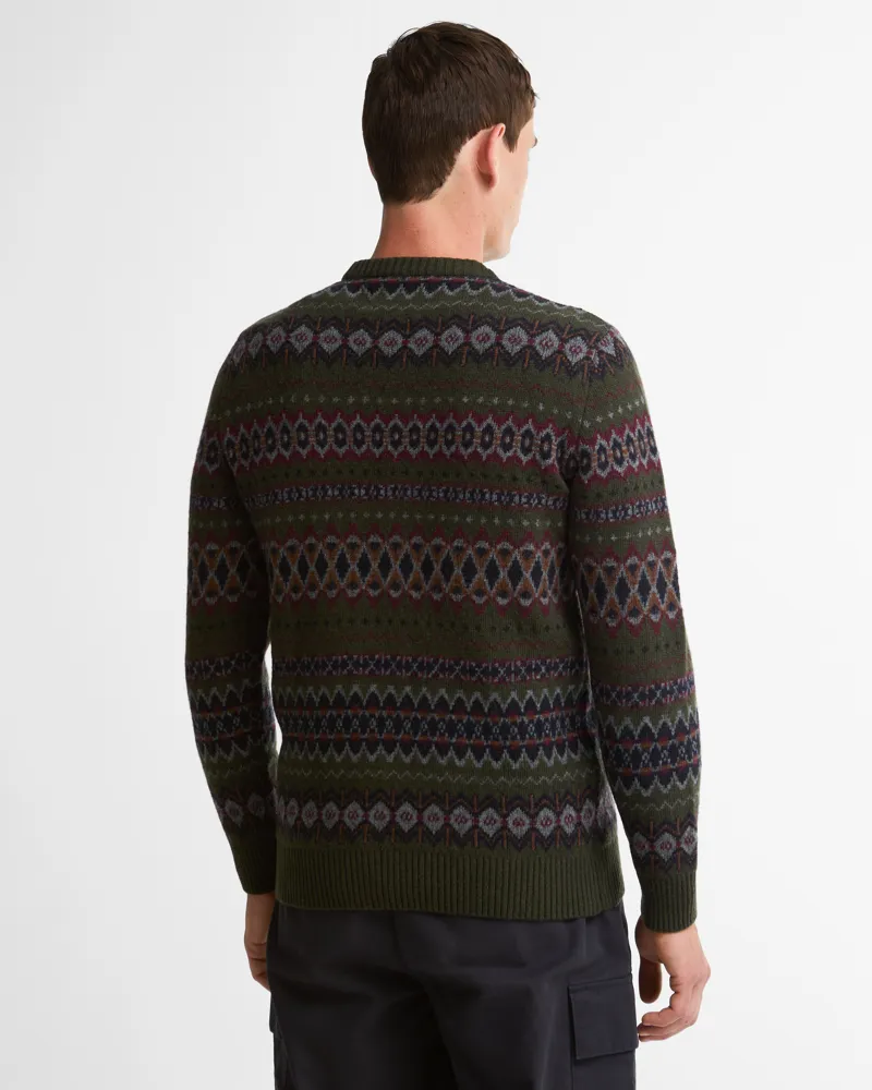 Barbour Case Fairisle Crew Neck Sweater - Shadow-3