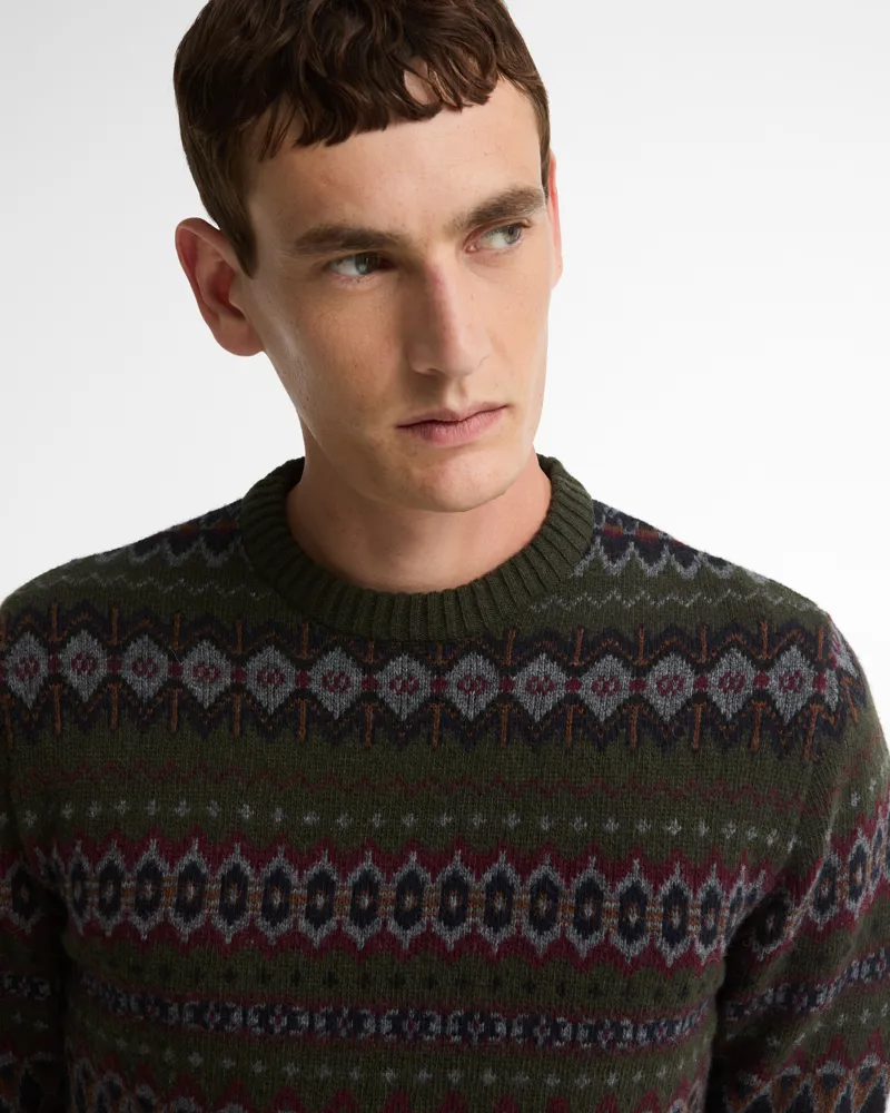 Barbour Case Fairisle Crew Neck Sweater - Shadow-2