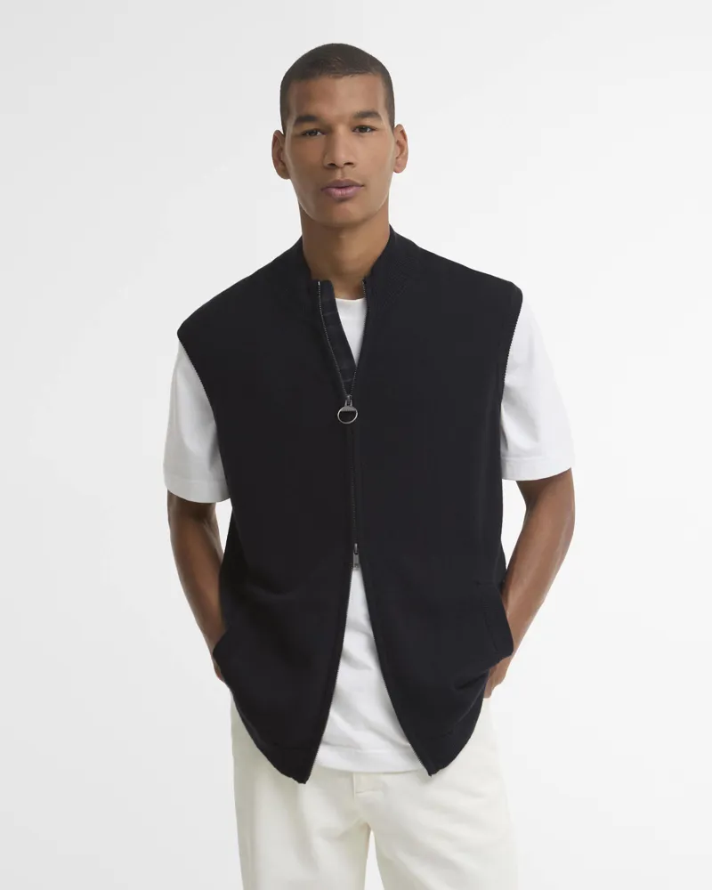 Barbour Kelling Knitted Gilet - Navy-4
