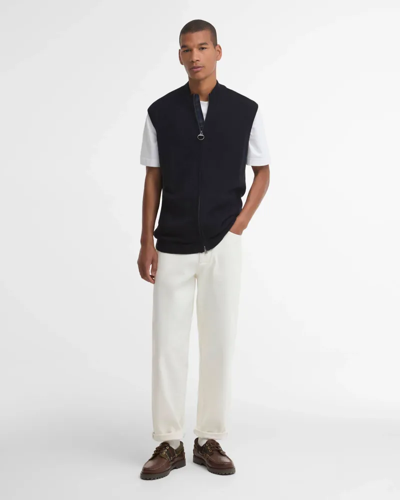 Barbour Kelling Knitted Gilet - Navy-3