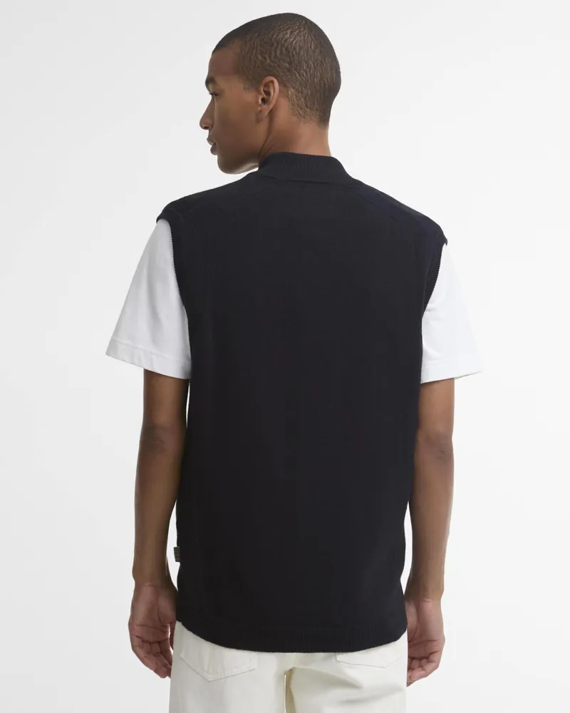 Barbour Kelling Knitted Gilet - Navy-2