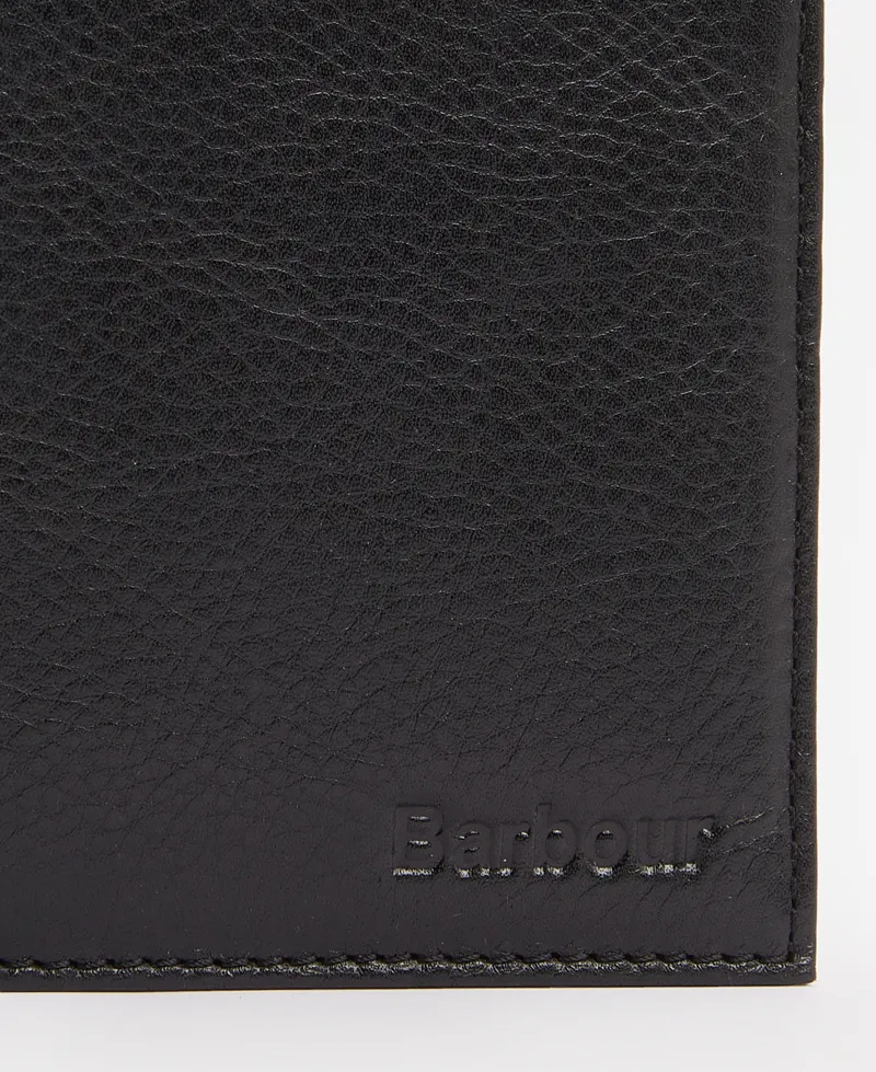Barbour Colwell Leather Billfold Wallet - Black/Classic-2