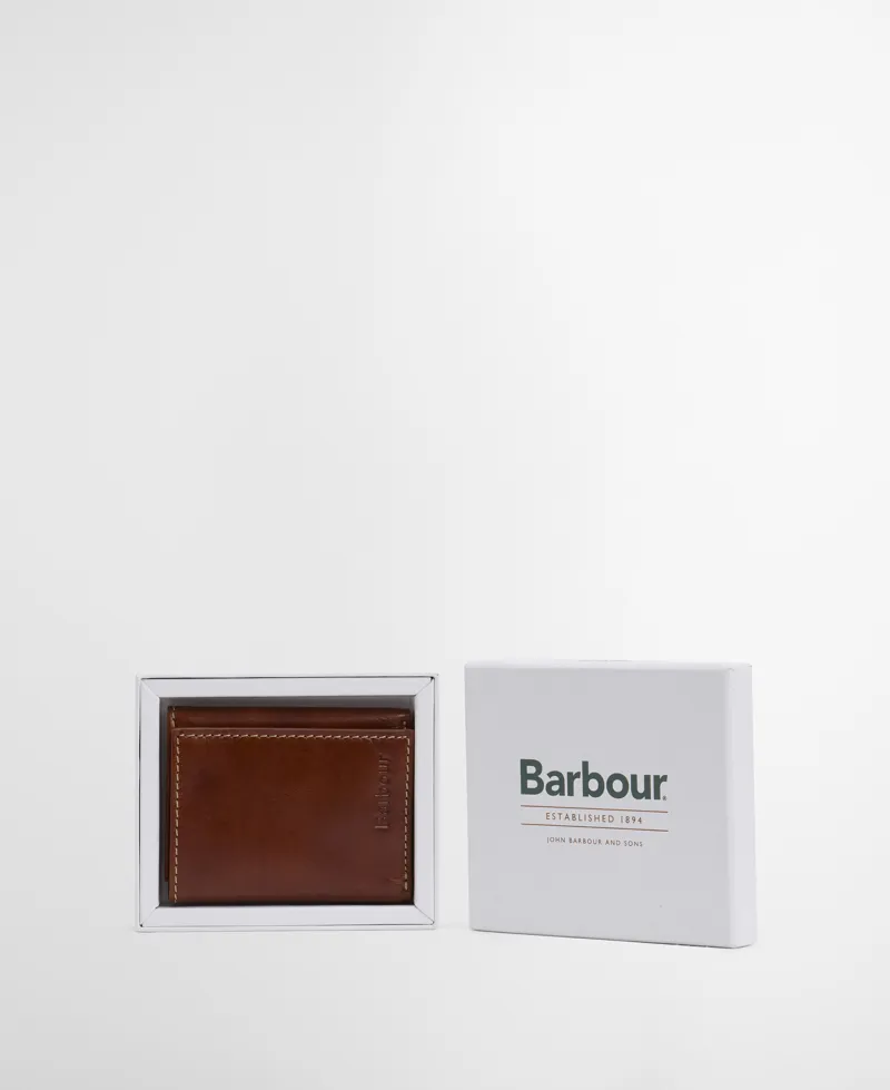 Barbour Bywell Leather Bi Fold Wallet - Heritage Brown-1