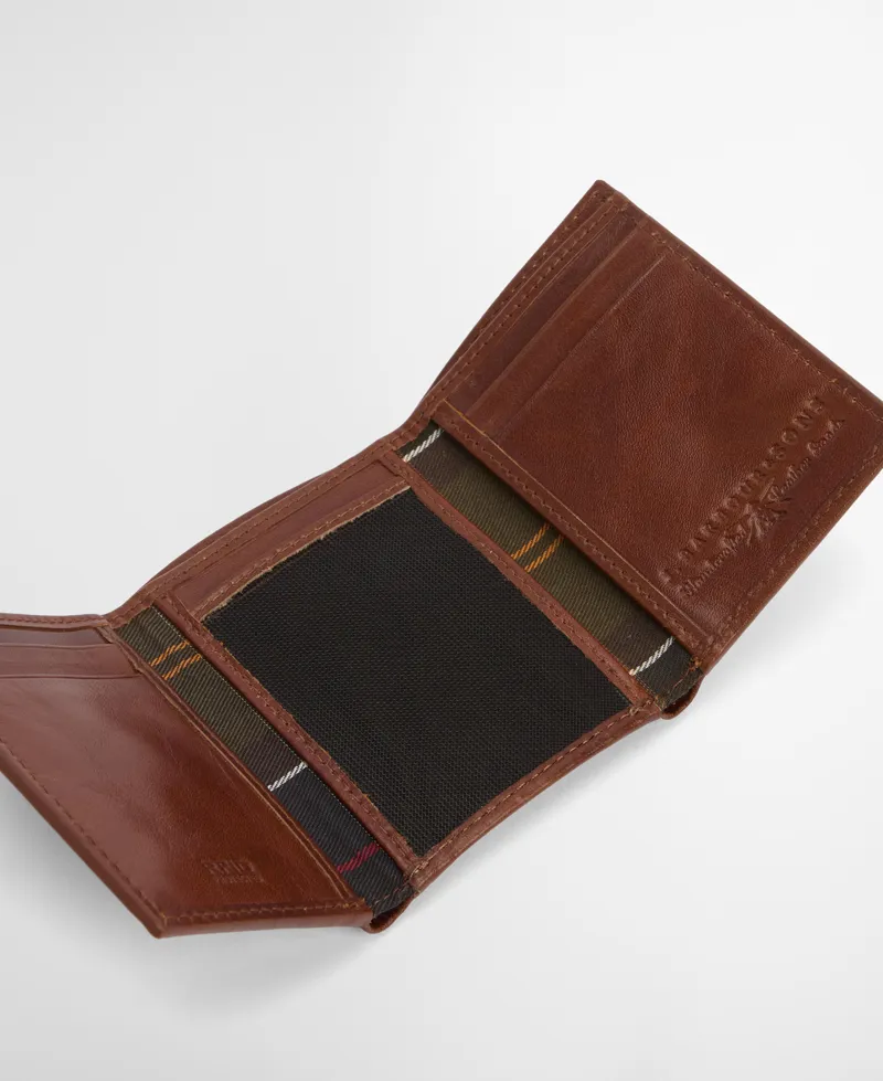 Barbour Bywell Leather Bi Fold Wallet - Heritage Brown-3