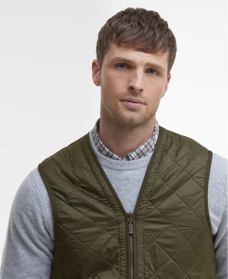 Barbour Polarquilt Waistcoat/Zip-in Liner - Olive-6
