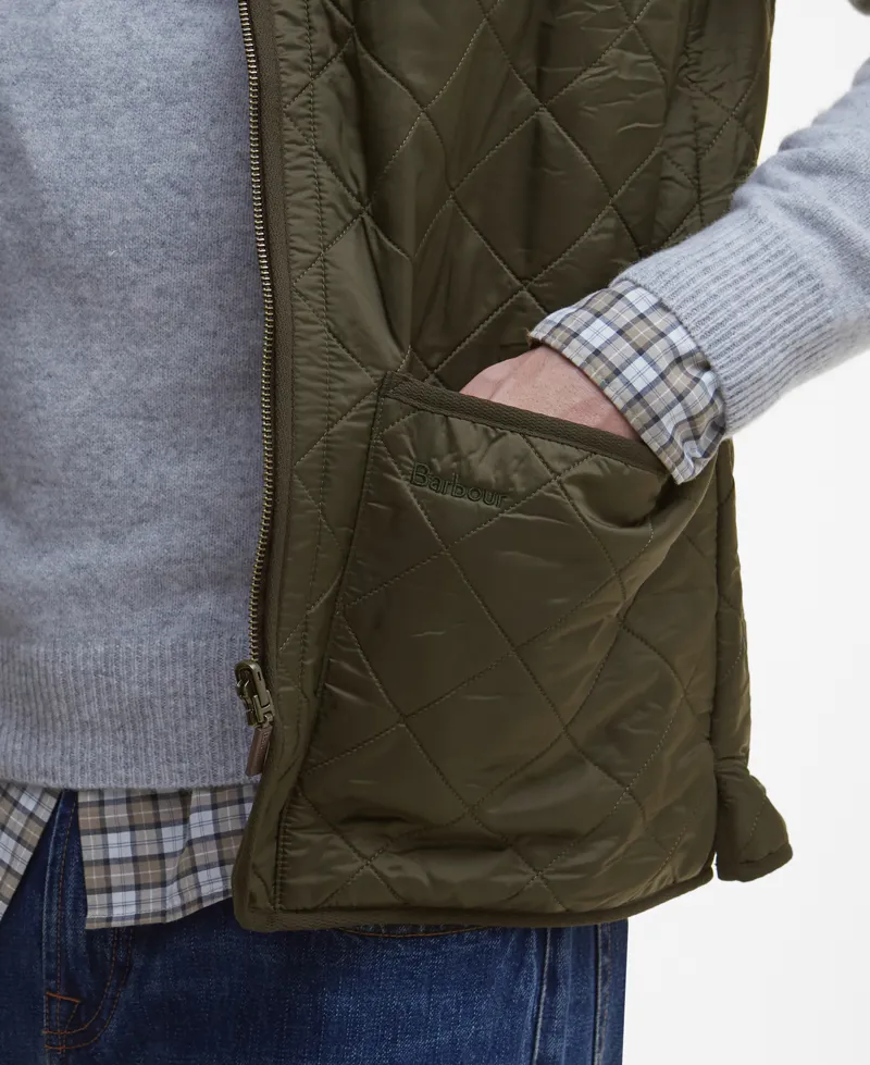 Barbour Polarquilt Waistcoat/Zip-in Liner - Olive-3
