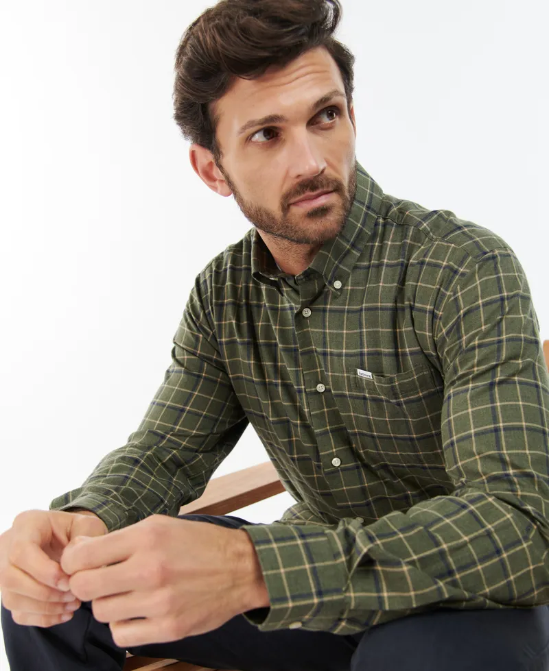 Barbour Pelton Regular Shirt - Olive-3