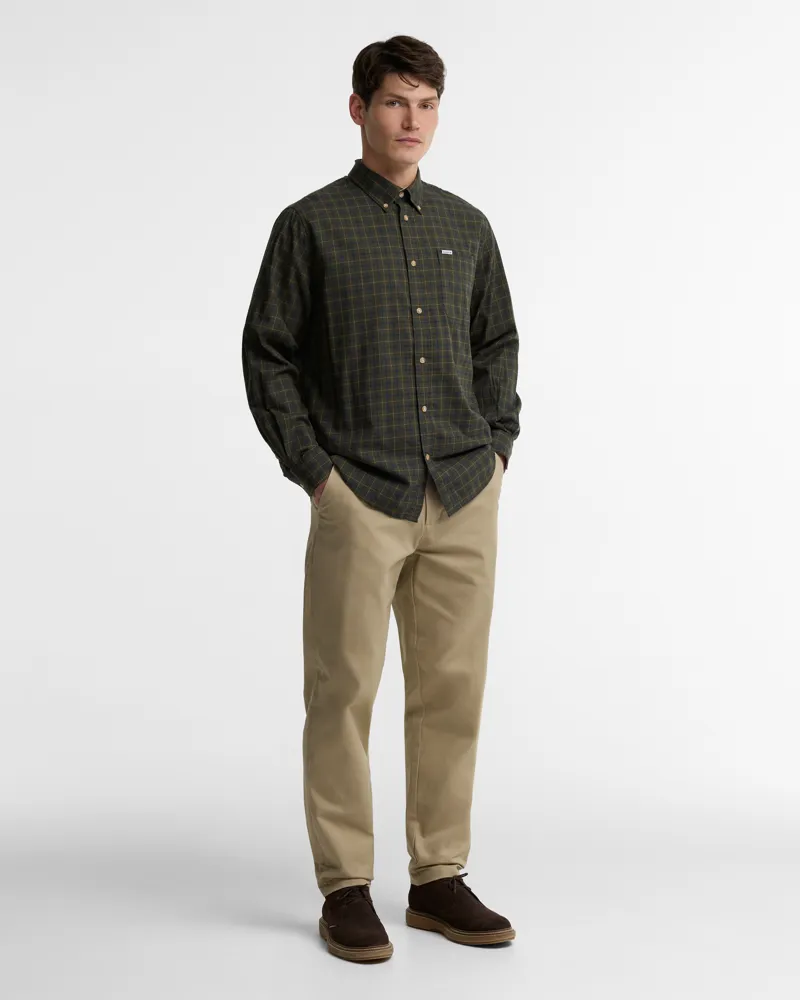 Barbour Bank Regular Tattersall Shirt - Olive-1
